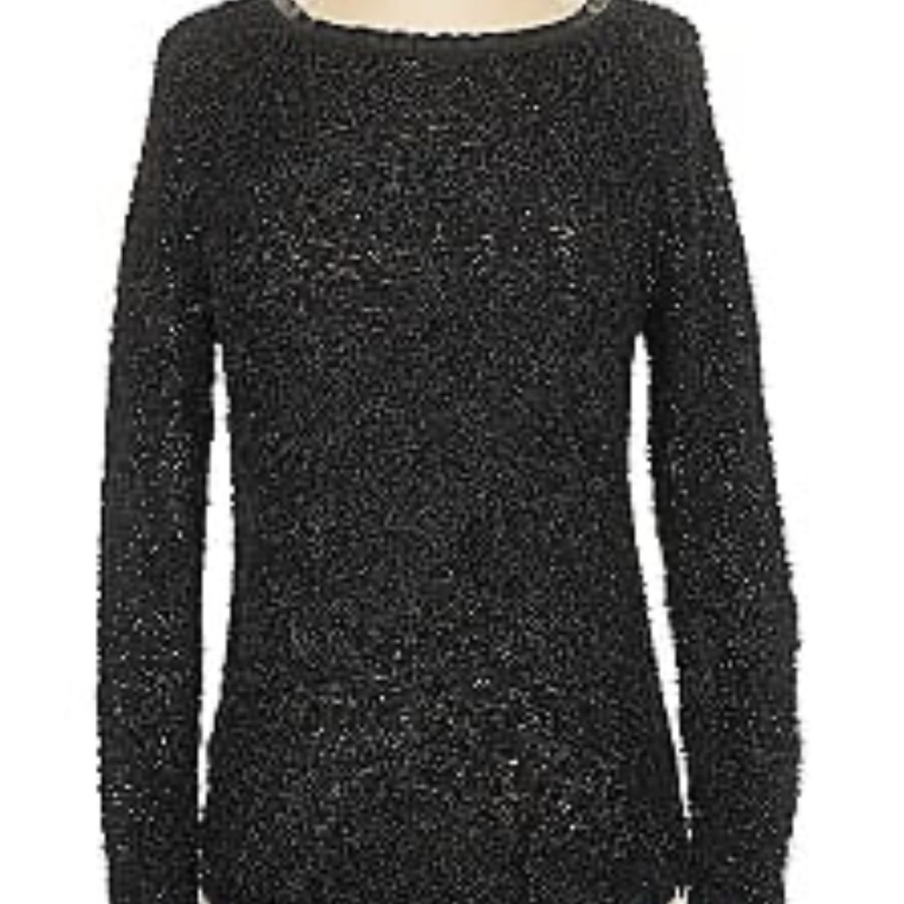 Elegant Charcoal Fuzzy Sweater